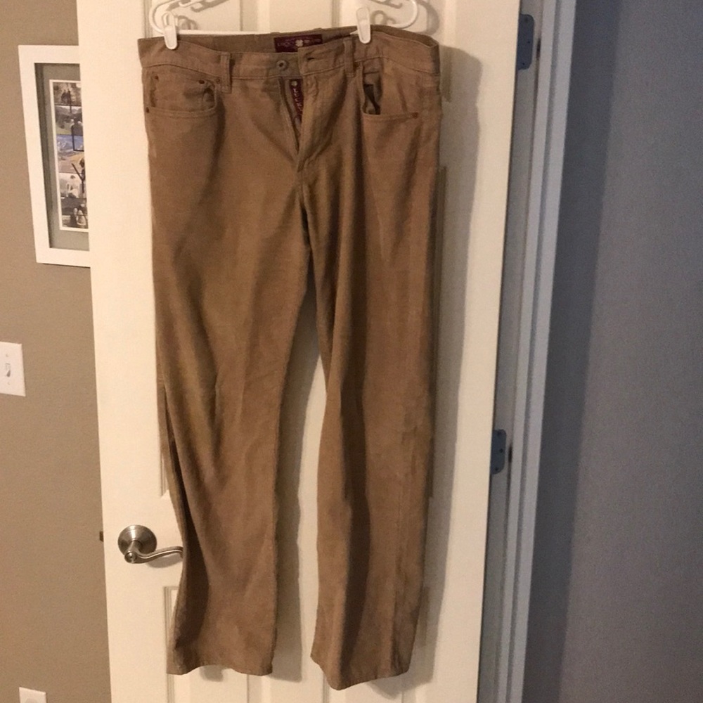 Lucky Brand beige corduroy pants 36w x 34L